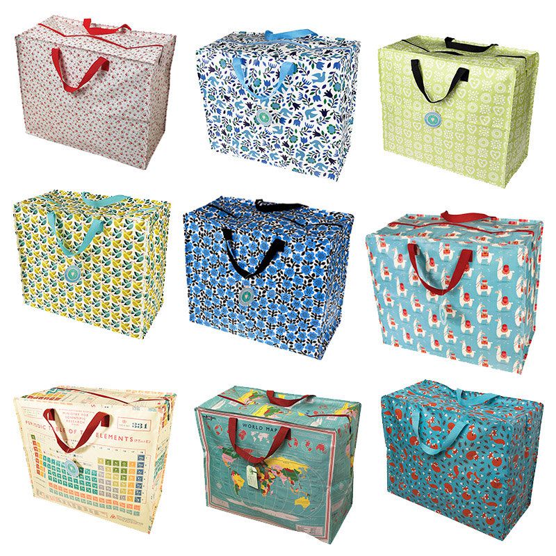 英國 Rex London - 衣物/棉被超大多功能防水環保收納袋/萬用袋-藍花朵朵