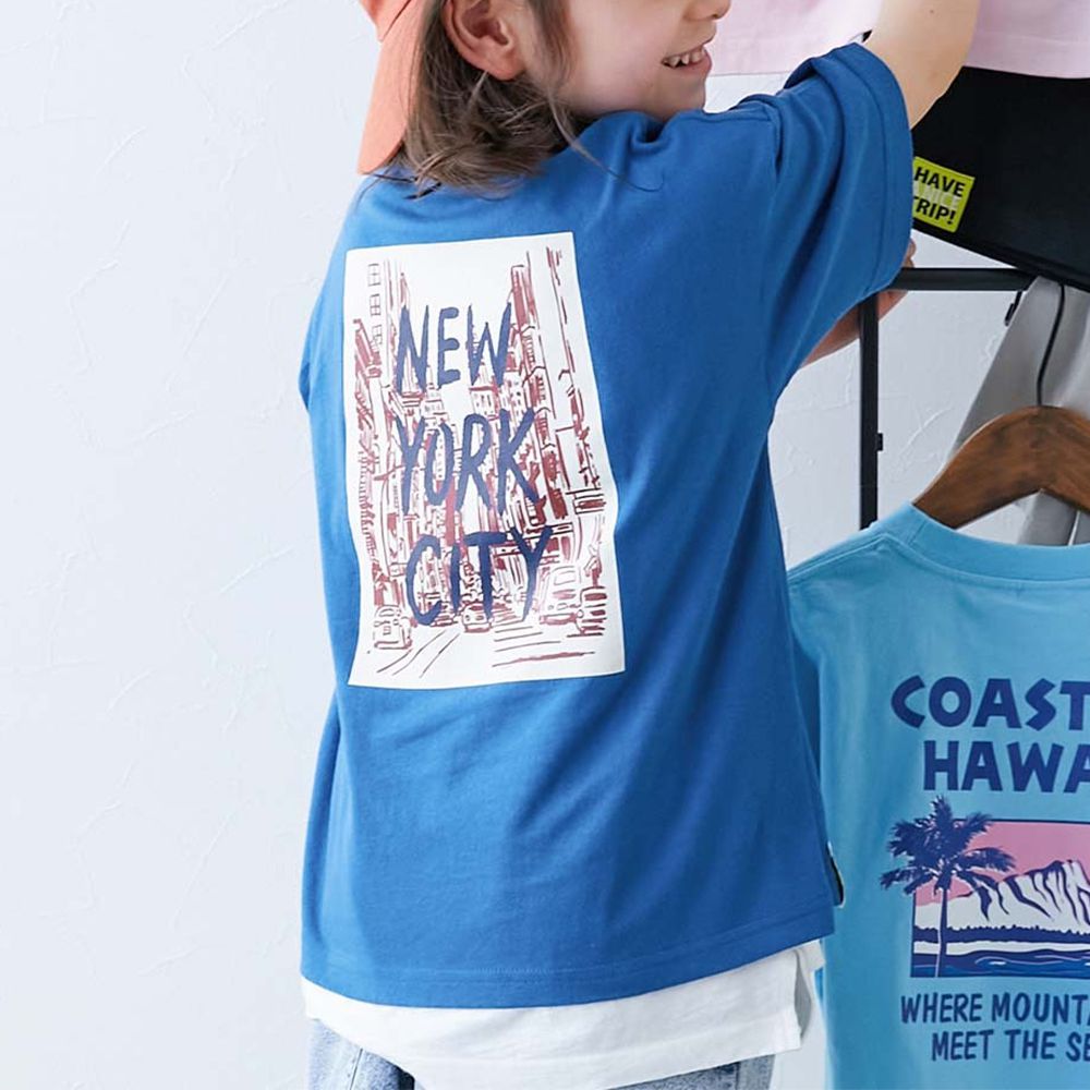 世界旅行系列 短袖上衣(小孩)-紐約-經典藍