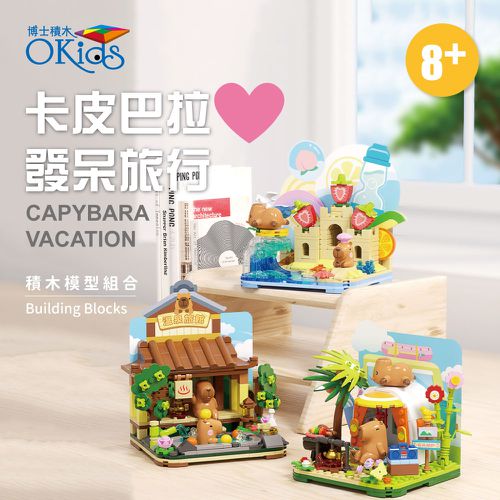 人生只想慵懶～【Okids療癒積木】卡皮巴拉場景組★可與樂高共用