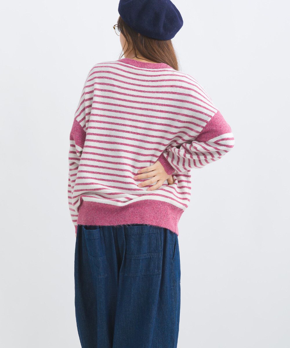 日本女裝代購 - 定番文青感條紋針織上衣-黃