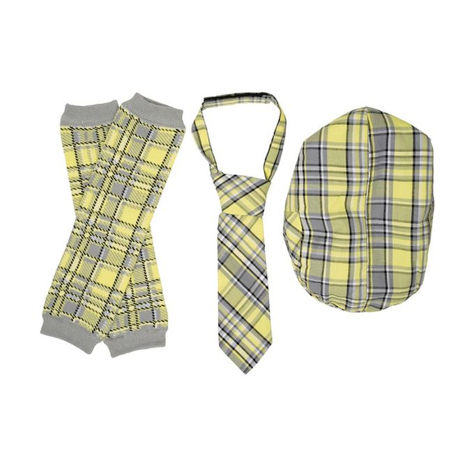 美國 juDanzy - 紳士寶寶禮盒三件組-黃灰格紋款 (1-3Y)