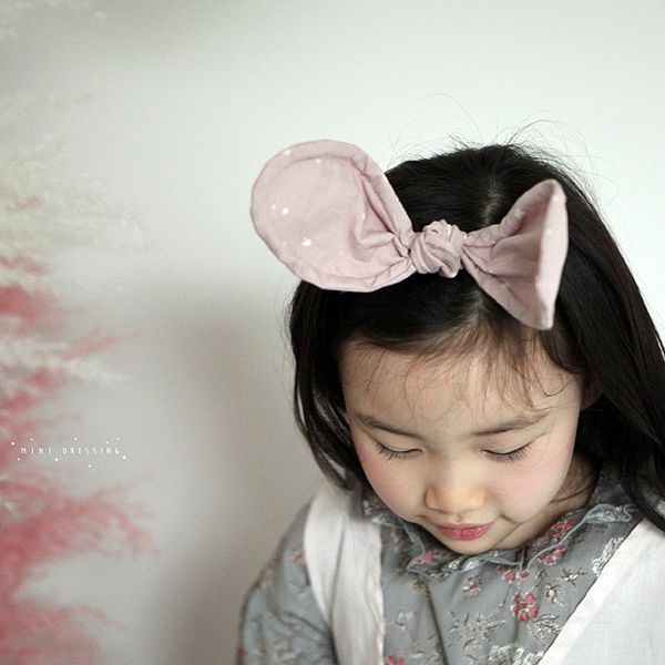 韓國 Mini Dressing - 時尚可愛兔子耳朵造型髮帶-黑白點點 (單一尺寸)