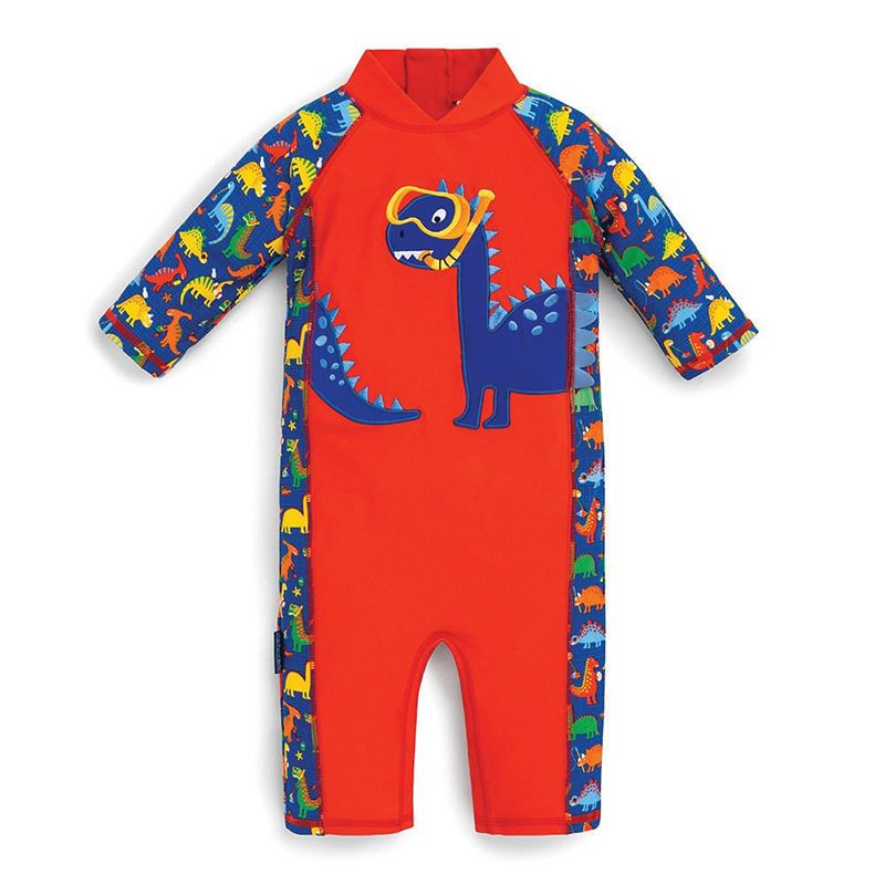 英國 JoJo Maman BeBe - 嬰幼兒/兒童連身式防曬泳裝-恐龍潛水