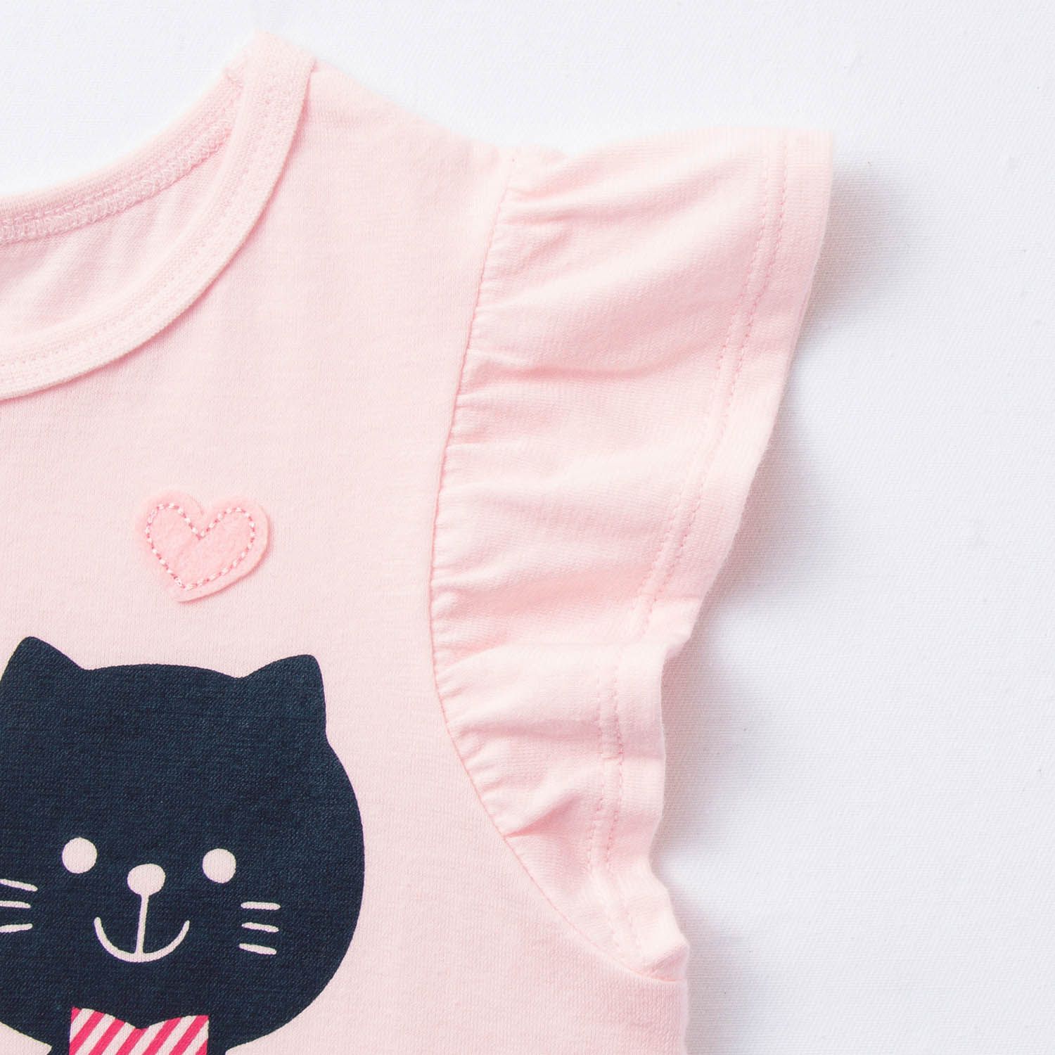 日本千趣會 - GITA 荷葉飛飛袖天竺棉無袖T-繽紛獨角獸-薰衣草