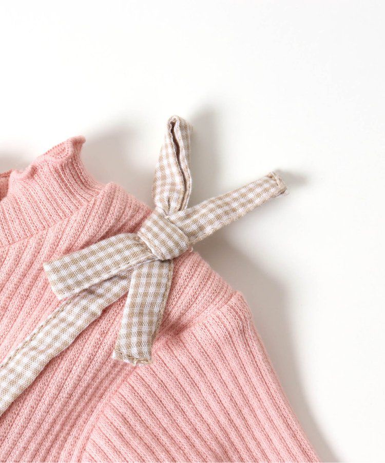 日本 apres les cours - 花朵刺繡拼接夢幻短袖上衣-嫩綠x黑