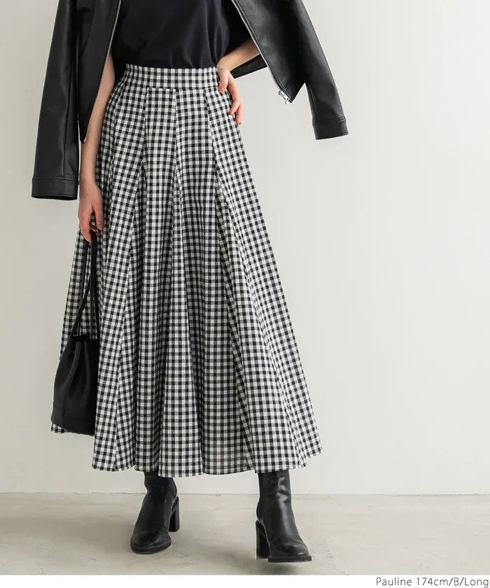 日本 COCA - 修身剪裁百搭格紋長裙-大人-格紋B