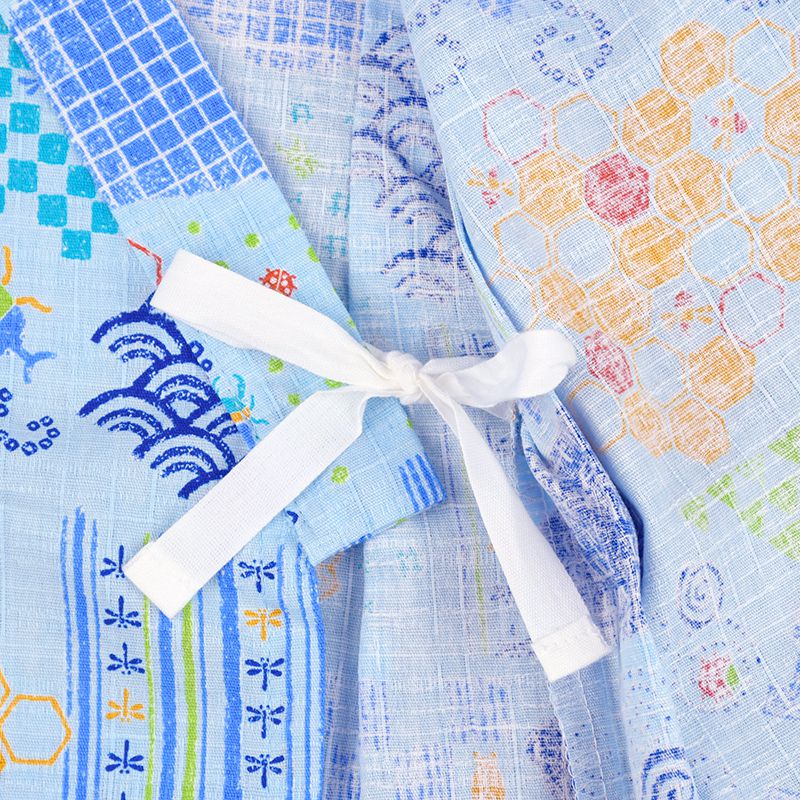 akachan honpo - 兩件式甚平-昆蟲-藍色