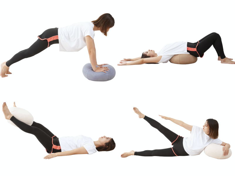 日本小泉 - FITPOP多功能運動塑身瑜伽球/坐墊/桌子-灰藍 (Φ43×25㎝)