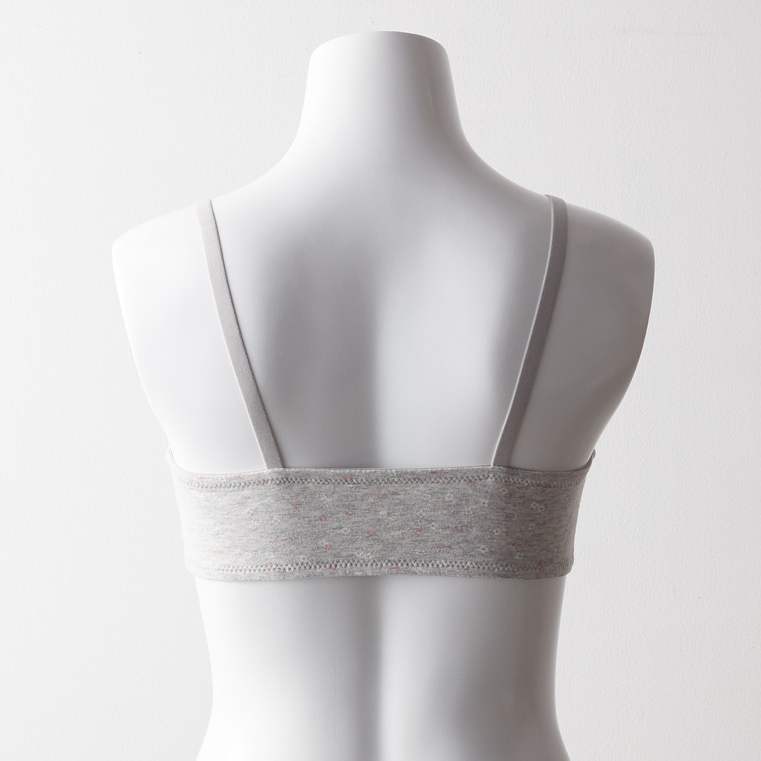 日本 Hummingchouchou - 輕柔包覆 少女成長型內衣(無背扣/肩帶可調)-條紋-粉紅