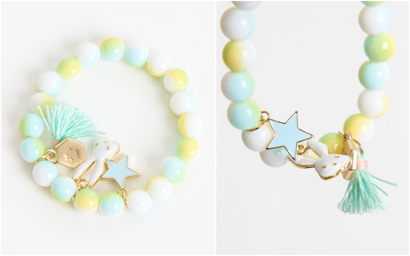 韓國 Babyblee - 童話耳夾-粉兔X白星