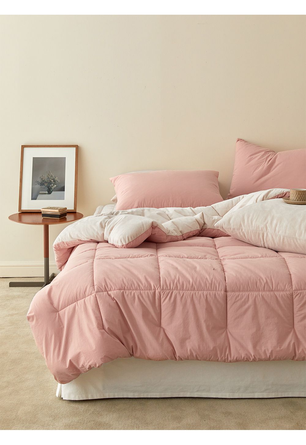 韓國 Maatila - 可水洗刷毛高密度60支棉棉被-玫瑰拿鐵