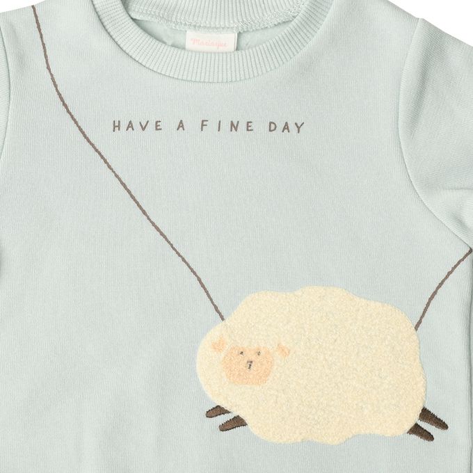 akachan honpo - 長袖休閒上衣-小包包風-淺綠色