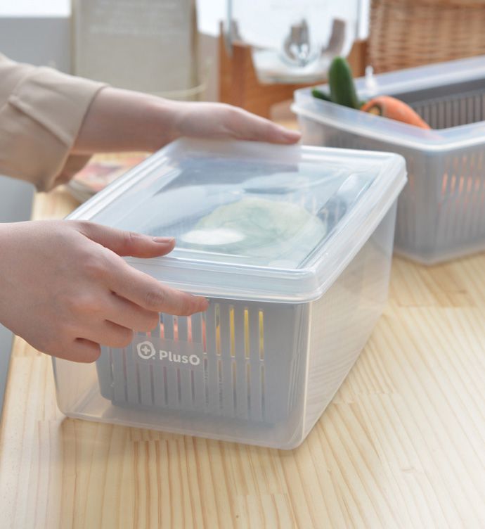 家窩 - MIT 沛諾思蔬果雙層瀝水保鮮盒 (6.2L)-3入