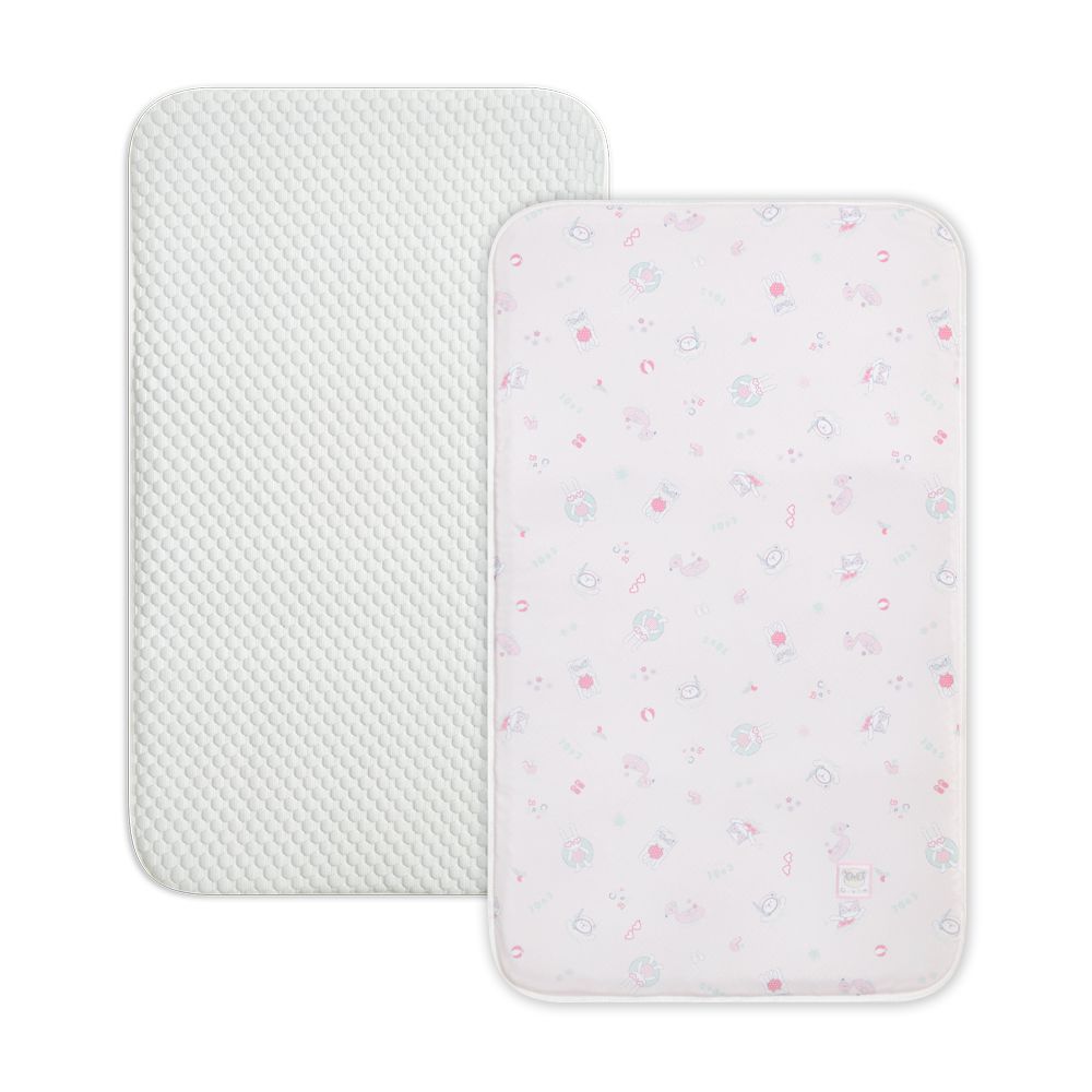 夏日假期床邊床涼感透氣床墊(寶寶床墊 透氣床墊 睡眠墊 嬰兒床墊)-冰晶粉