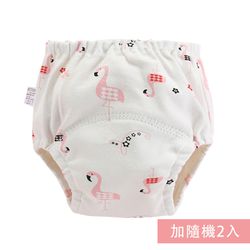 JoyNa - 純棉紗布學習尿布褲-3件入-火烈鳥+隨機2入