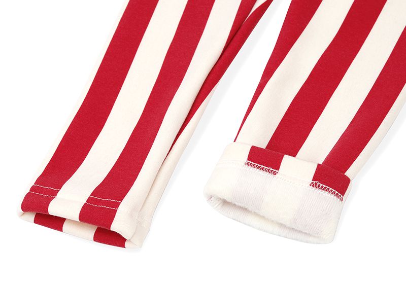 韓國 OZKIZ - (內刷毛)條紋聖誕老人套裝