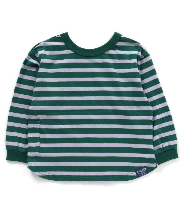 日本 BREEZE - 正反OK！圓領百搭長袖大學T-橫條紋-黑白