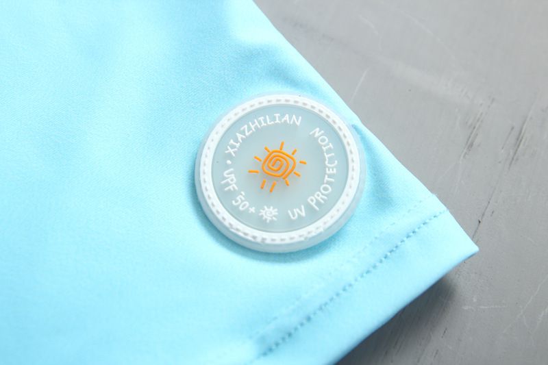 女寶長袖泳裝套裝(附帽子)-鳳梨水果汁-淺粉+藍