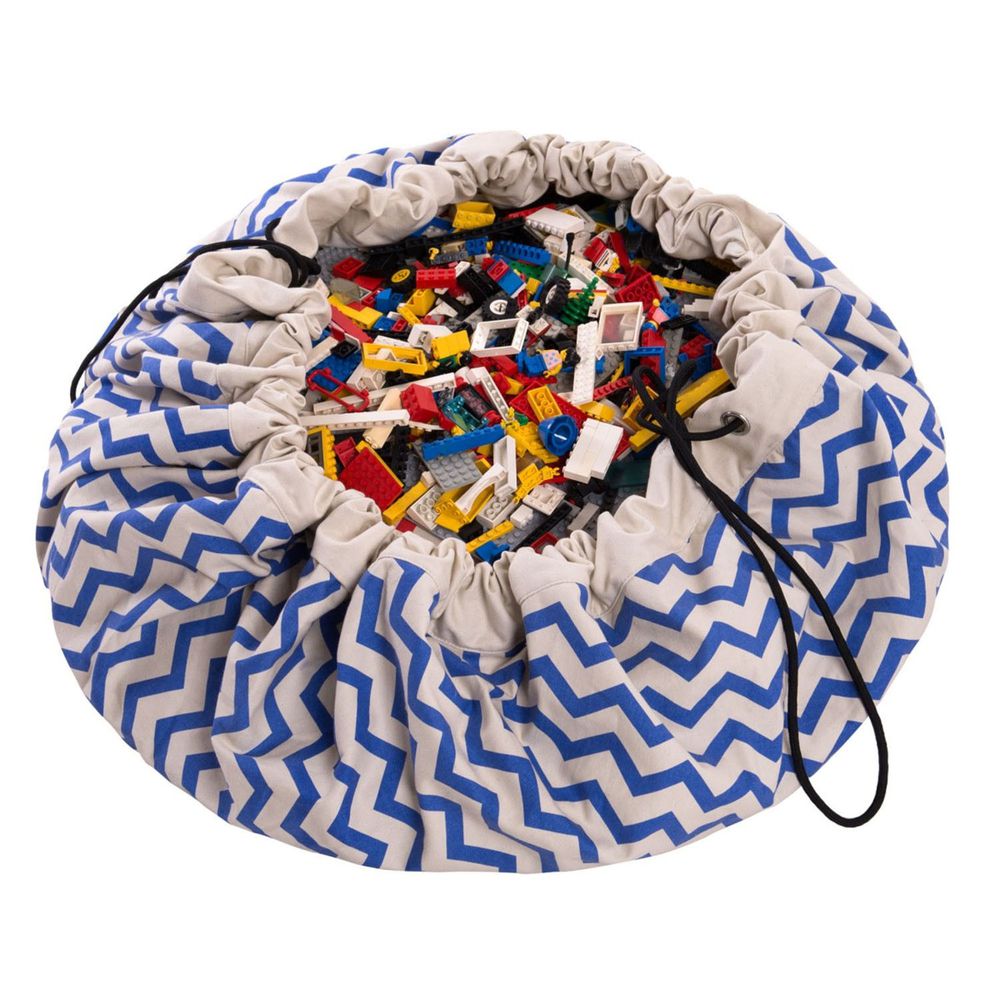 比利時 Play & Go - 玩具整理袋-電波藍-展開直徑 140cm/重量 850g/產品包裝 24.5×21.5×5.5cm