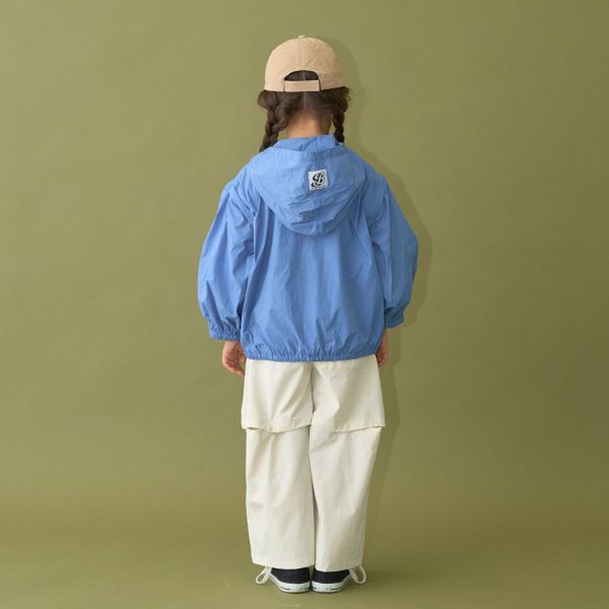 日本 b-ROOM - 2way輕巧尼龍連帽風衣(袖可拆)-亮藍