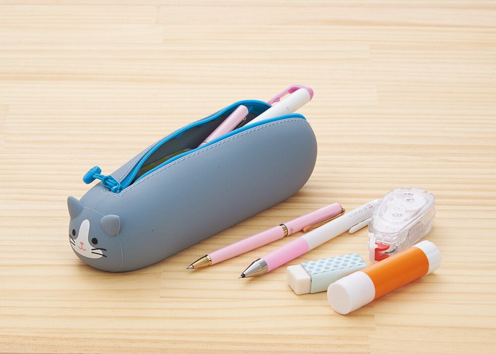 日本文具 LIHIT - 圓筒式胖胖鉛筆盒(14支筆)-企鵝 (Standard size)