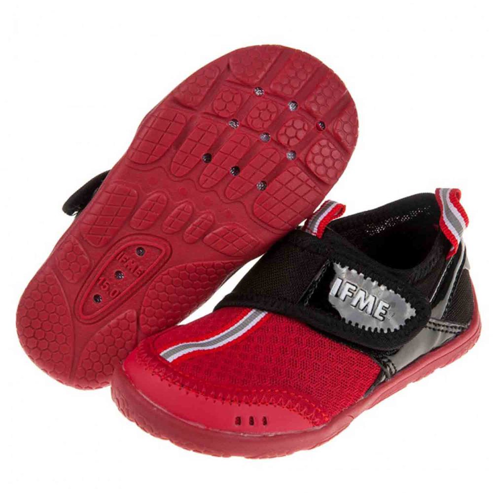 日本IFME - 新彩黑紅兒童機能運動水涼鞋