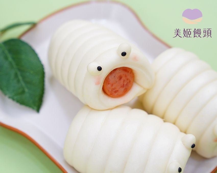 美姬饅頭 - 毛毛蟲熱狗鮮乳饅頭捲-6入-55g/顆