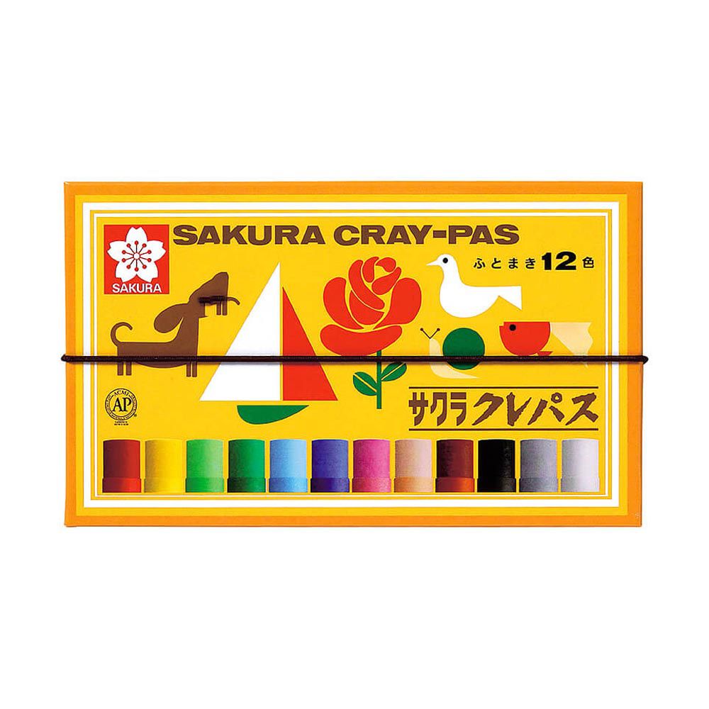 日本文具代購 - SAKURA 日本製軟蠟筆-12色