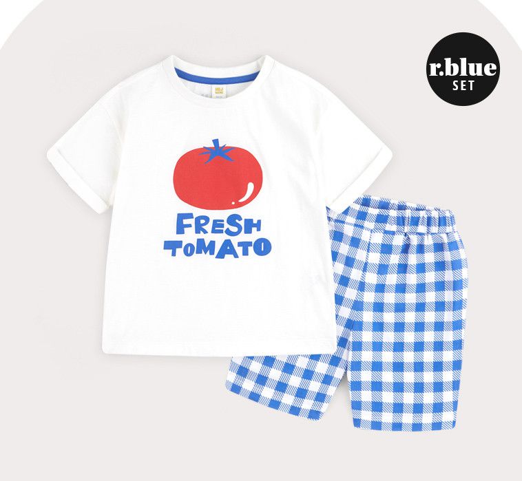 韓國 HEJMINI - 大番茄格子套裝-橘