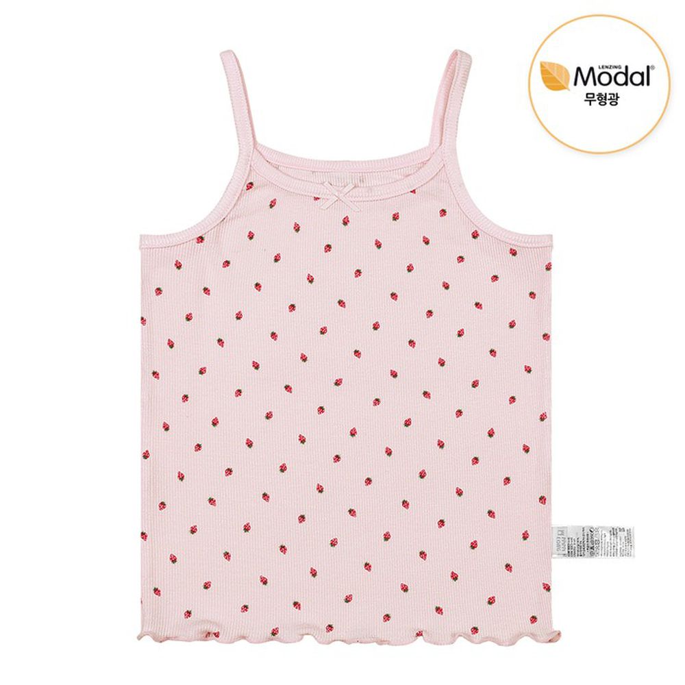 莫代爾親膚羅紋細肩帶背心內衣(女寶)-草莓-粉