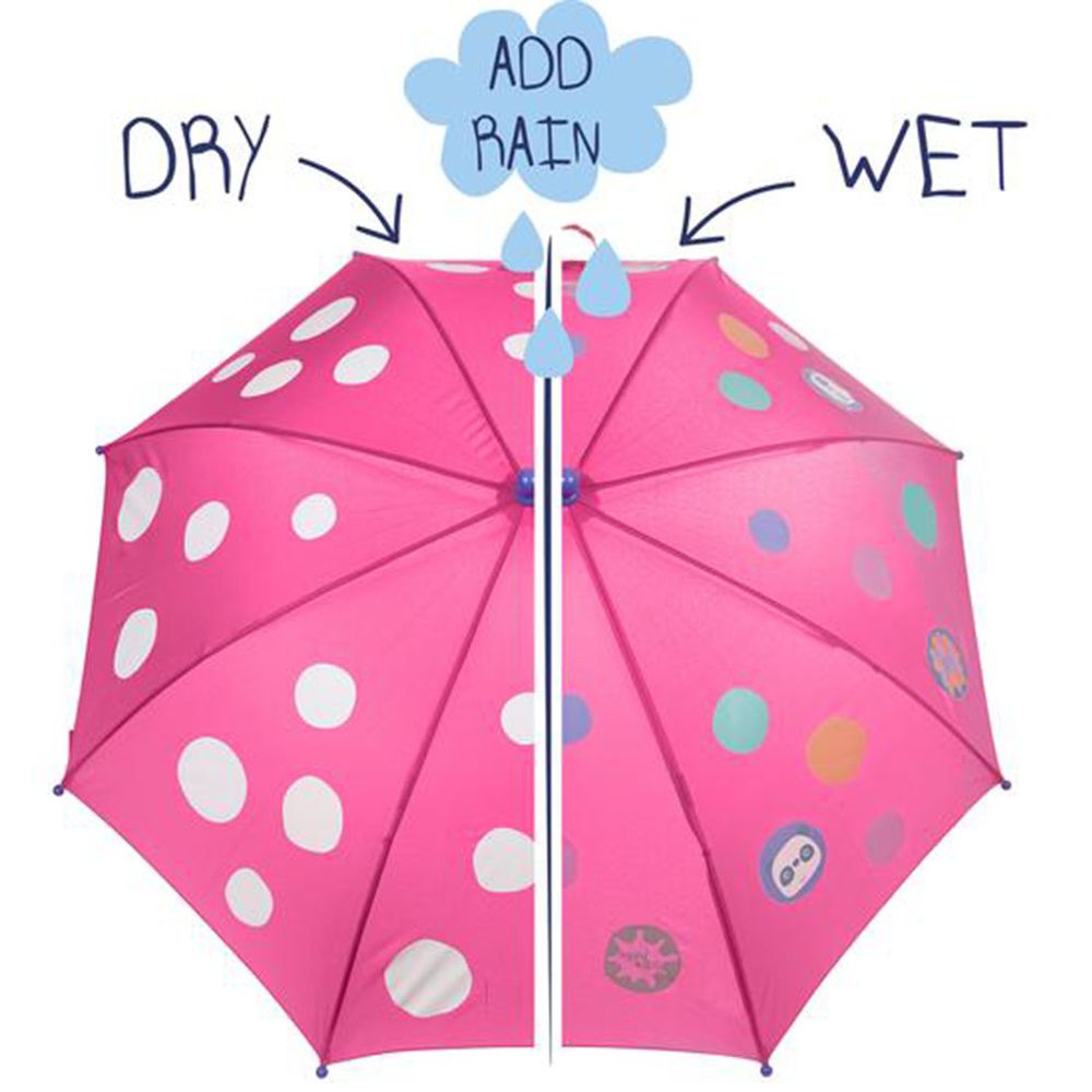 英國 Squid Kids - 變色雨傘-小圓點-粉紅