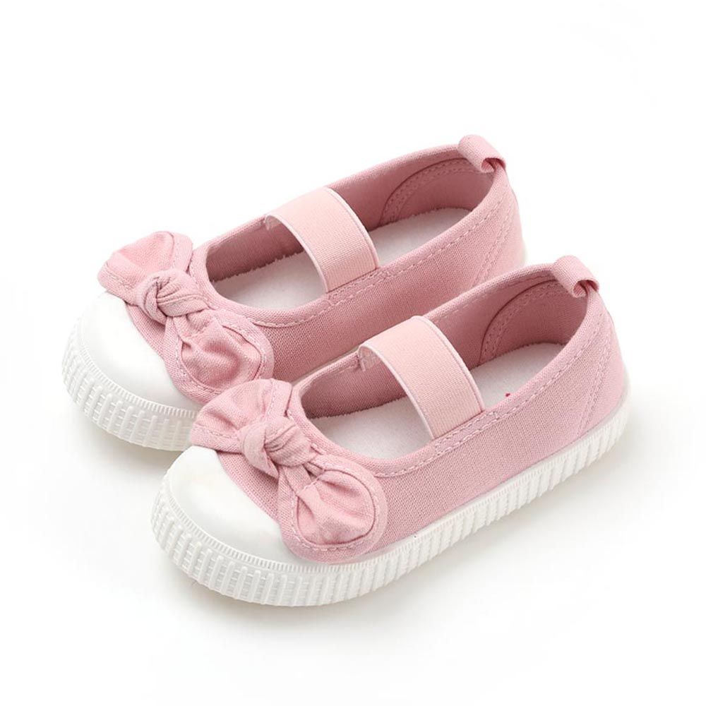 韓國 OZKIZ - 蝴蝶結裝飾幼稚園室內鞋-粉紅