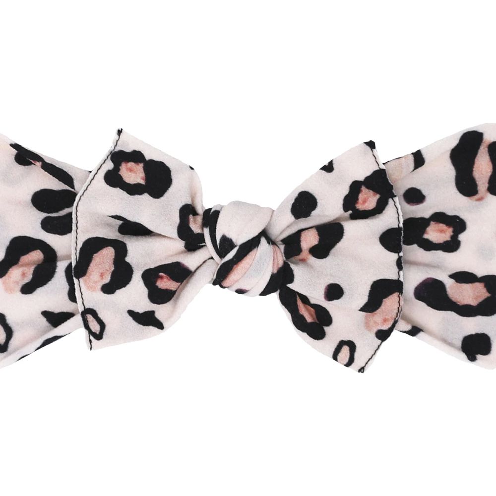 美國baby bling - 純手工極優雅細緻輕柔微彈性/毫無束縛感蝴蝶結髮帶/髮飾_印花經典款-小野貓