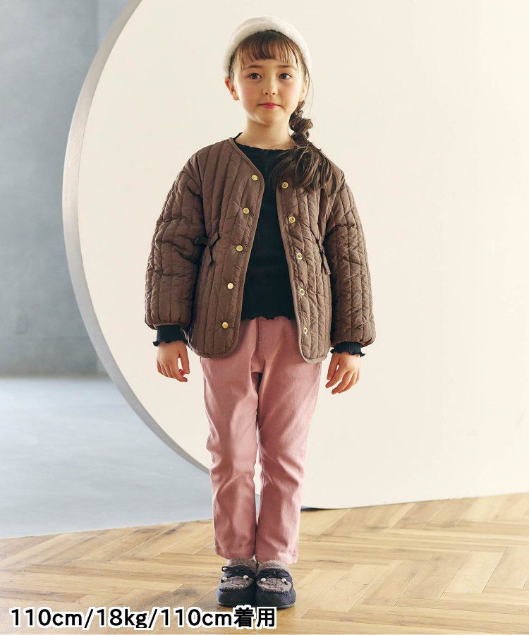 日本 apres les cours - 絎縫束腰氣質金釦雙面穿外套-花朵x淺卡其