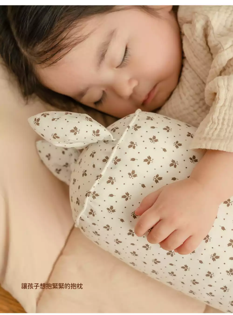 韓國 Hello HiZoo - 手工製純棉柔感兒童長條抱枕套-Hi Bunny 兔耳 (14x85cm)