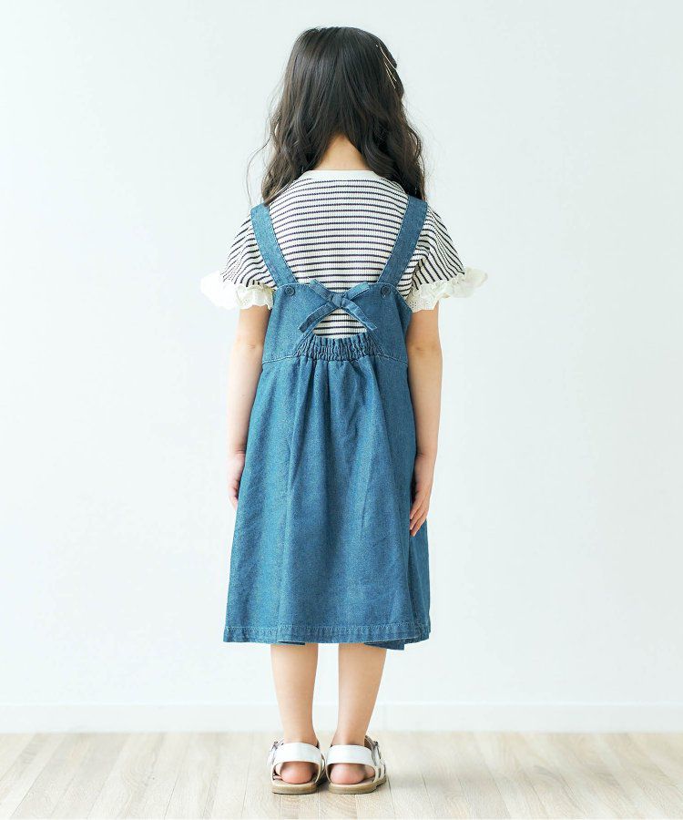 日本 apres les cours - 華夫格澎澎荷葉邊短袖上衣-米白