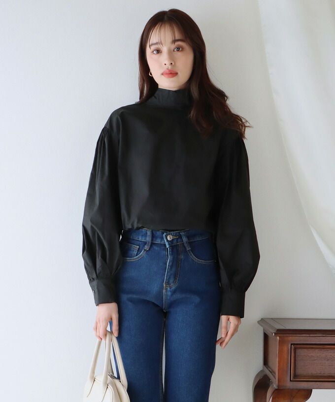 日本 BLUE EAST - 前後2way大蝴蝶結綁帶長袖襯衫-白