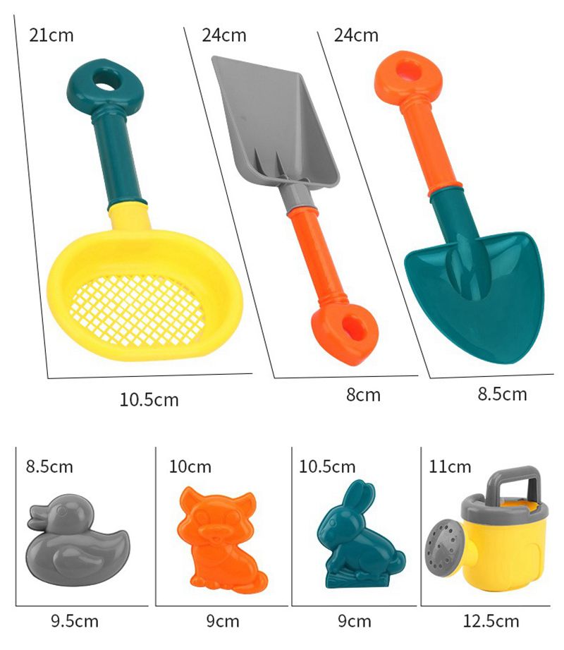 Vanibaby - 玩沙玩具 沙灘卡車8件組-(加送大沙灘玩具收納袋)