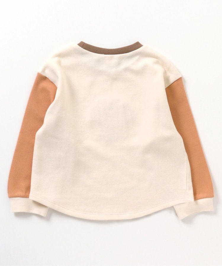 日本 apres les cours - 刺繡童趣印花圓領長袖上衣-草莓蛋糕-摩卡