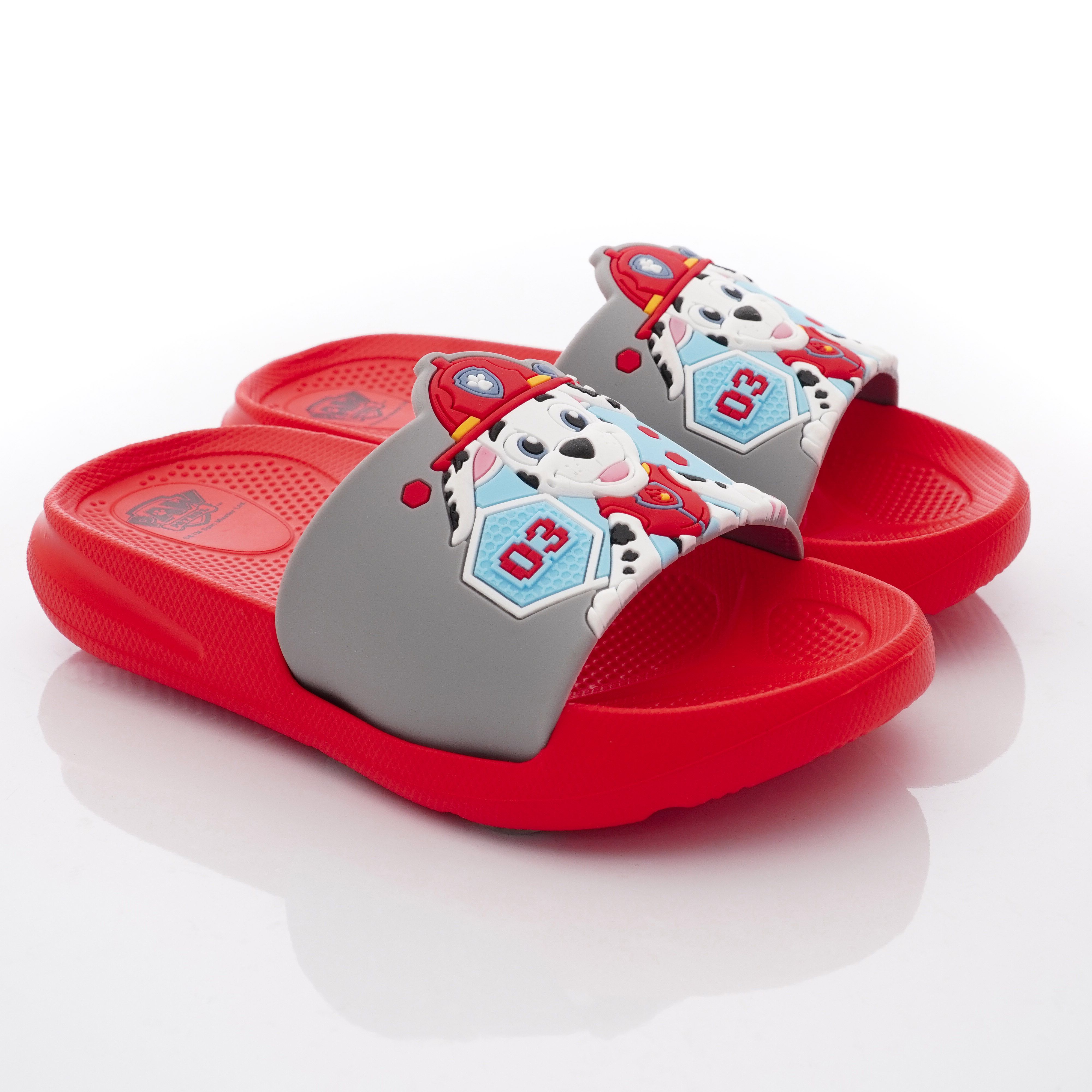汪汪隊立大功 - 卡通童鞋-毛毛輕量拖鞋款(中小童段)-紅