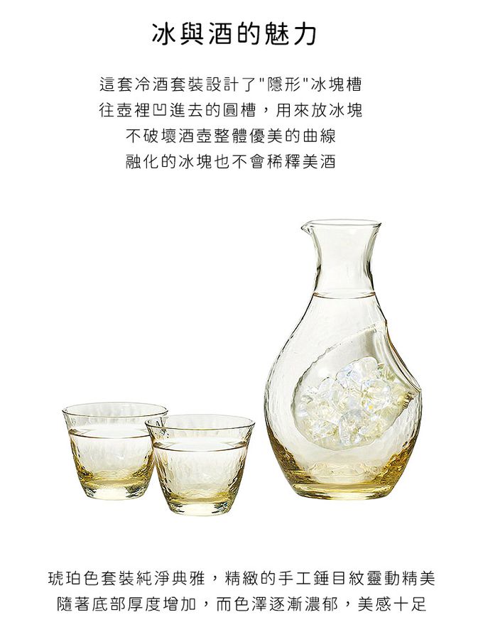 TOYO-SASAKI GLASS 東洋佐佐木 - 日本製 葫蘆形日式清酒酒杯套組-冰見雪