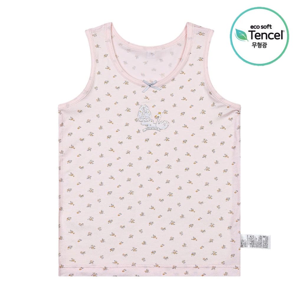 天絲纖維透氣背心內衣(女寶)-天鵝噴水池-粉