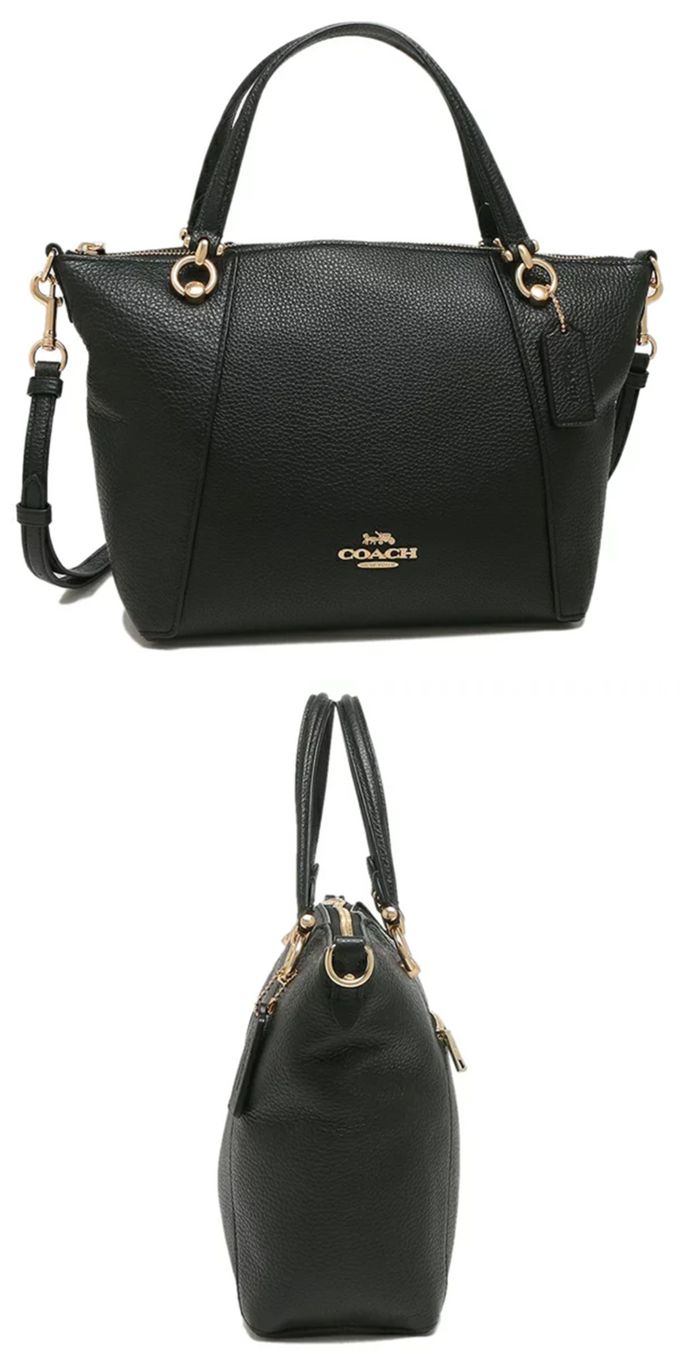 COACH - 荔枝紋皮革兩用包 (黑色)