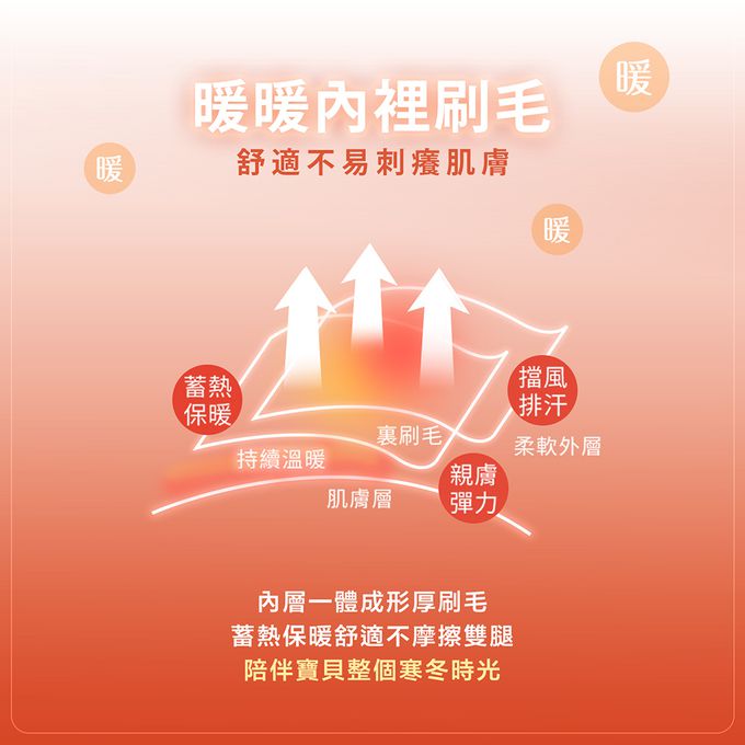 GIAT - 兒童溫暖力厚磅內刷毛褲襪(九分款)-黑色餅乾