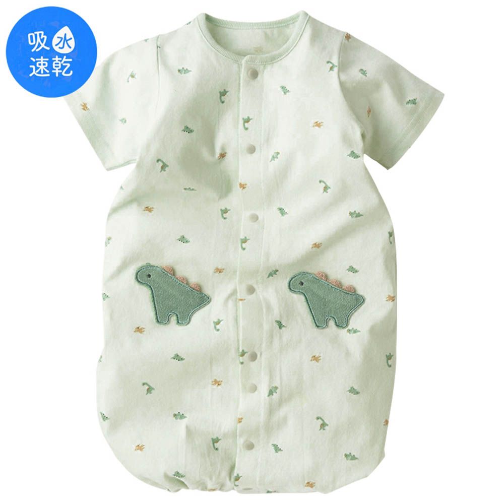 新生兒短袖連身衣-滿版印花吸水速乾-綠色 (50~60cm)
