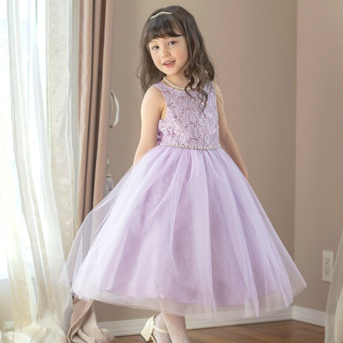 日本 Catherine Cottage - 腰鑽飾前蕾絲後緞面洋裝/小禮服-珊瑚粉