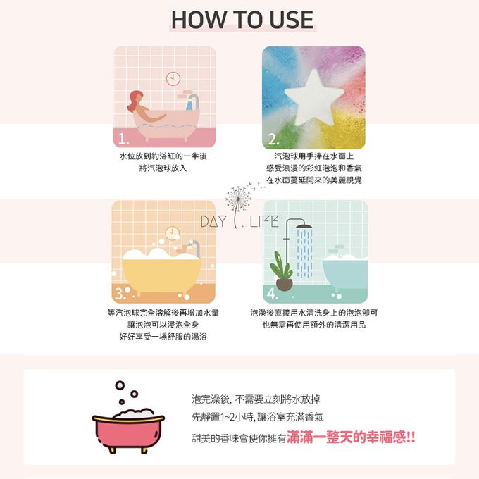 玩玩 Play - 韓國 I'm BOMB沐浴汽泡球_混合組A-彩虹月亮+彩虹愛心+夢幻星星+夢幻雲朵-約重120g/顆