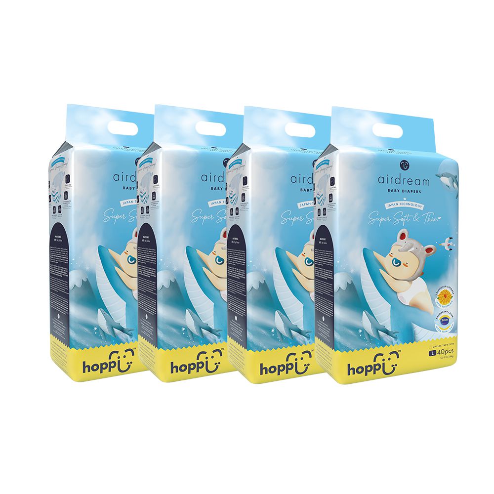 airdream 輕薄系列嬰兒尿布－黏貼型(L)－40片－4袋