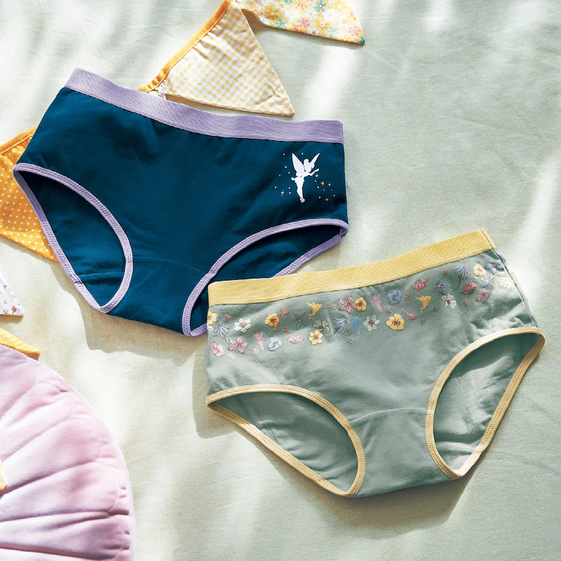 日本千趣會 - 迪士尼印花棉質內褲兩件組(媽媽)-小熊維尼-丹寧x黃