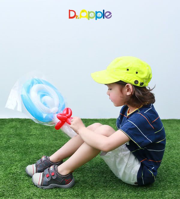 Dr. Apple - 機能童鞋-MIT微笑蘋果帥氣牛仔童鞋-灰